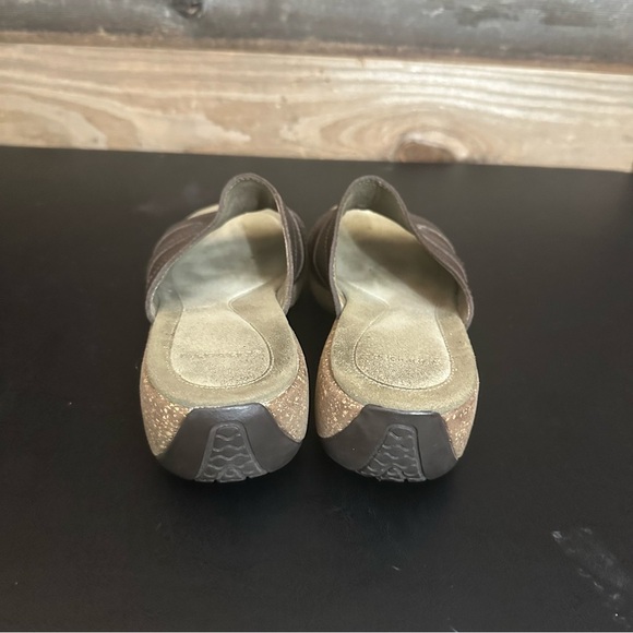 Merrell Sundial Slide Wedge Heel Sandals Fudge Brown Women's 8 Leather Slip-On - Picture 3 of 10